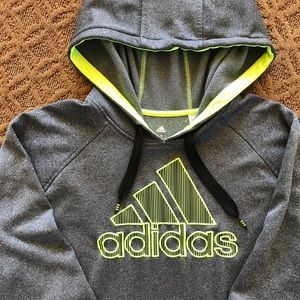 Adidas Trefoil Sweatshirt Hoody Neon Yellow Gray